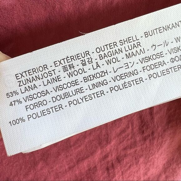 Zara Trafaluc Wool Blend Side Zip Coat Pink Medium - Picture 9 of 9